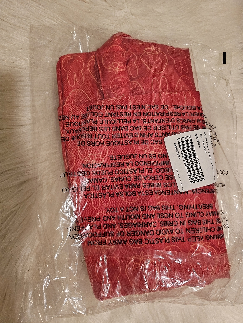 NWT BAGGU Small Cloud Carry-On Bag Miffy Strawberry - Picture 5 of 5